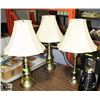 Image 1 : LOT OF 3 TABLE BRASS TONED LAMPS.