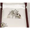 Image 1 : 4) 10K WHITE GOLD DIAMOND RING,