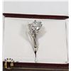 Image 3 : 4) 10K WHITE GOLD DIAMOND RING,