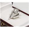 Image 2 : 8) 10K WHITE GOLD DIAMOND RING,