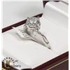 Image 3 : 8) 10K WHITE GOLD DIAMOND RING,