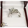 Image 1 : 9) 14K WHITE GOLD DIAMOND RING,