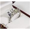 Image 2 : 9) 14K WHITE GOLD DIAMOND RING,