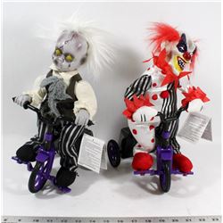 SET OF ANIMATED SCARY CYCLISTS.