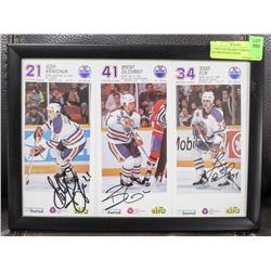 3 VINTAGE FRAMED EDMONTON OILERS SIGNED WEST