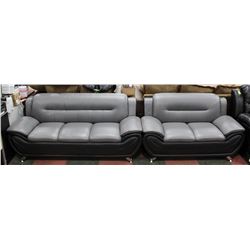 NEW GREY AND BLACK LEATHERETTE 76" SOFA W/ 58"