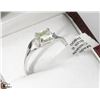 Image 1 : 16) 14K WHITE GOLD YELLOW SAPPHIRE & DIAMOND RING,