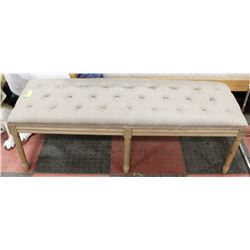 WOOD & FABRIC BENCH 53"X18".