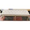 Image 1 : WOOD & FABRIC BENCH 53"X18".
