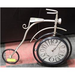 ANTIQUE STYLED BICYCLE STAND UP CLOCK.
