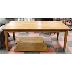 RUSTIC PINE WOOD KITCHEN TABLE (78"X42"X35") W/ 2
