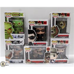 LOT OF 6 ASSORTED FUNKO POP VINYL FIGURES.