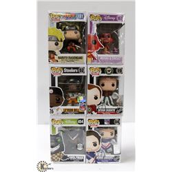 LOT OF 6 ASSORTED FUNKO POP VINYL FIGURES.