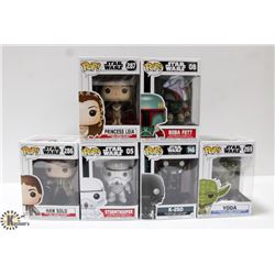 LOT OF 6 ASSORTED FUNKO POP VINYL FIGURES.