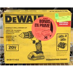 DEWALT DCD771C2 COMPACT DRILL/DRIVER KIT.
