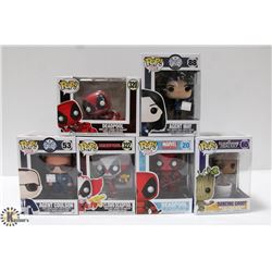 LOT OF 6 ASSORTED FUNKO POP VINYL FIGURES.