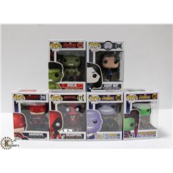 LOT OF 6 ASSORTED FUNKO POP VINYL FIGURES.