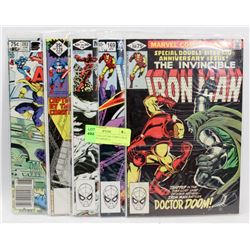 LOT OF 5 COLLECTOR COMICS IRON MAN, CAPT AMERICA