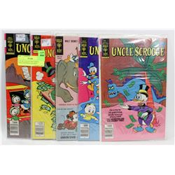 LOT OF 5 COLLECTOR COMICS UNCLE SCROOGE GOLD KEY