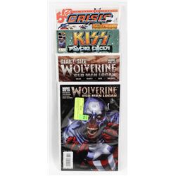 LOT OF 4 COLLECTOR COMICS KISS, OLD MAN LOGAN,
