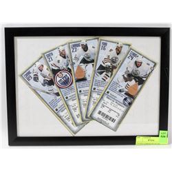 FRAMED EDMONTON OILERS HOCKEY TICKETS