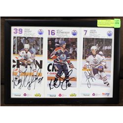 3 VINTAGE FRAMED EDMONTON OILERS SIGNED WEST