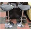 Image 1 : PAIR OF BLACK LEATHERETTE & METAL HYDRAULIC STOOLS