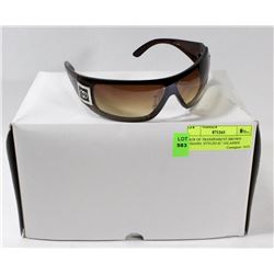 BOX OF TRANSPARENT BROWN CHANEL STYLED SUNGLASSES