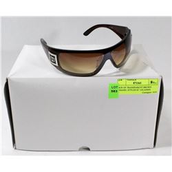 BOX OF TRANSPARENT BROWN CHANEL STYLED SUNGLASSES