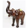 Image 1 : WOOD ELEPHANT W/LEATHER EARS - 12.5"-