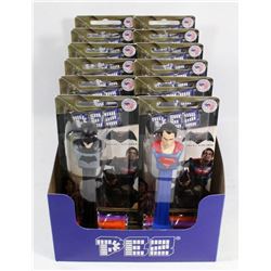 CASE OF 12 BATMAN/SUPERMAN PEZ DISPENSERS