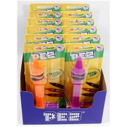 CASE OF 12 CRAYOLA PEZ DISPENSERS