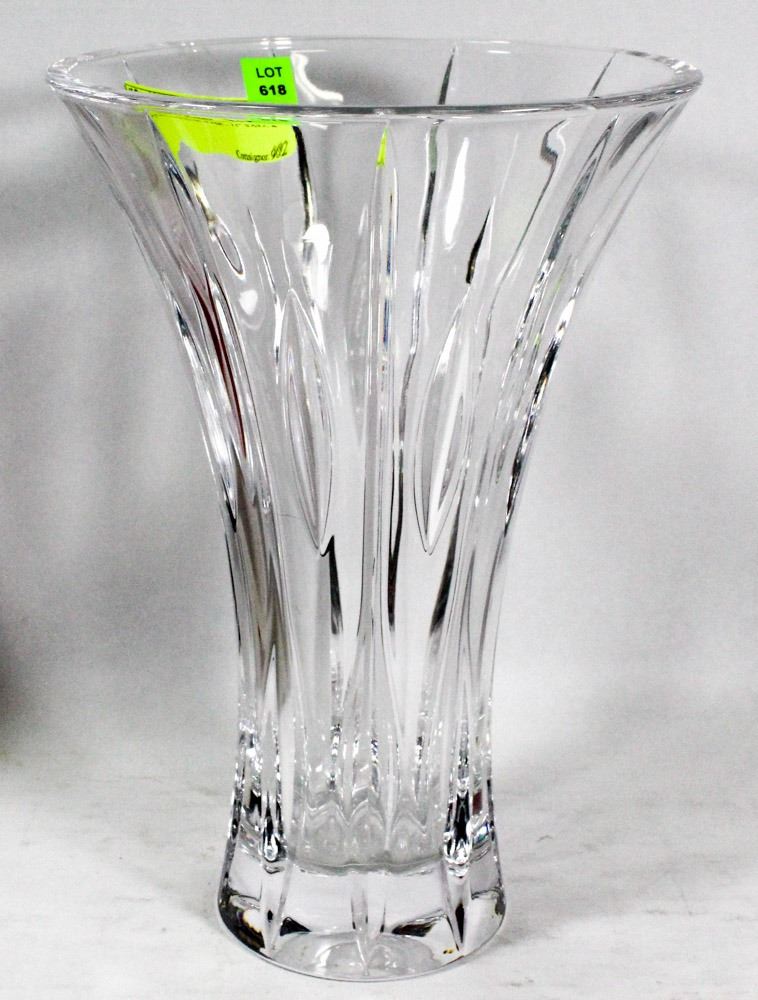 LARGE CRYSTAL VASE 11"TALL & 7.5"