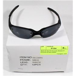 BOX OF MATTE BLACK OAKLEY STYLED SUNGLASSES
