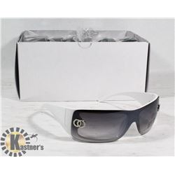 BOX OF WHITE CHANEL STYLED SUNGLASSES
