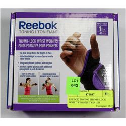 REEBOK TONING THUMB-LOCK WRIST WEIGHTS TWO-1LB