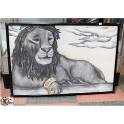 CUSTOMIZED FRAMED LION PICTURE
