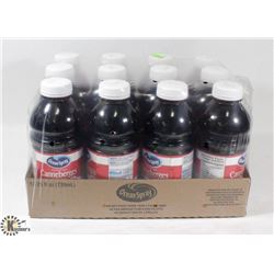 CASE WITH 12 BOTTLES OF CRANBERRY COCKTAIL