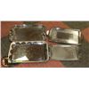 Image 1 : LOT OF 4 SILVER TONED SERVING TRAYS.