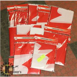 LOT OF 10 CANADIAN FLAGS 3FT X 2FT.