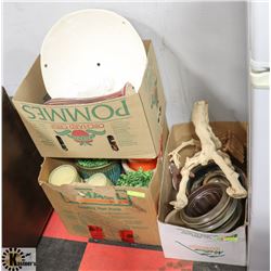 3 BOXES OF ASSORTED ORNAMENTS