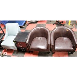 BAILIFF SEIZURE LOT OF 3 ASSORTED CHAIRS *NOT INCLUDING FILING CABINET*