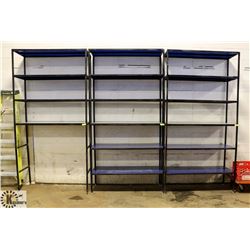 LOT OF 3 HEAVY DUTY 8' METAL SHELVES