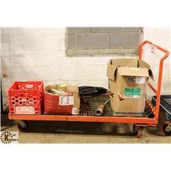 ALL STEEL ORANGE CART ON CASTORS 60"X34", 500LBS