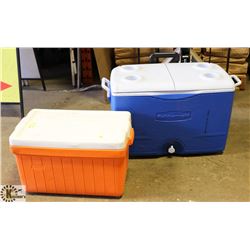 LOT OF 2 ASSORTED CAMP COOLERS