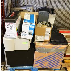 PALLET OF COMPUTER EQUIPMENT, TOWERS, MONITORS,