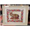 Image 1 : VINTAGE FRAMED NEEDLEPOINT PICTURE