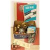 Image 1 : ESTATE BOX OF COLLECTIBLES INCLUDING BRASS ITEMS,