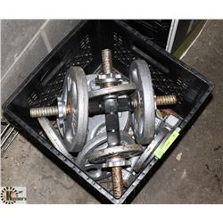 CRATE OF DUMBBELLS