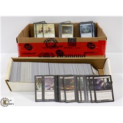 BOX OF APPROX 5000 MAGIC THE GATHERING CARDS.